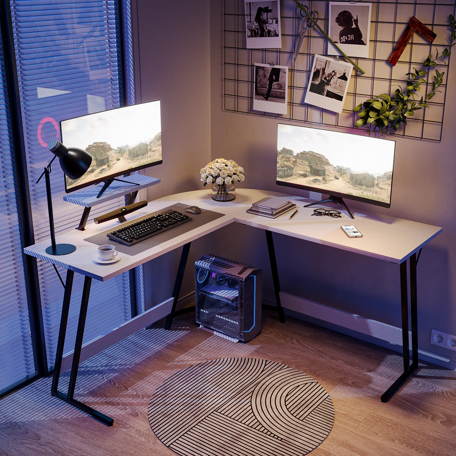 Sherri L- Shaped Gaming Desk