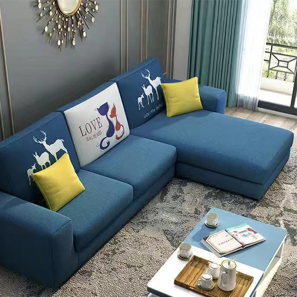 Lilola Home Lucca Linen Reversible Sleeper Sectional Sofa