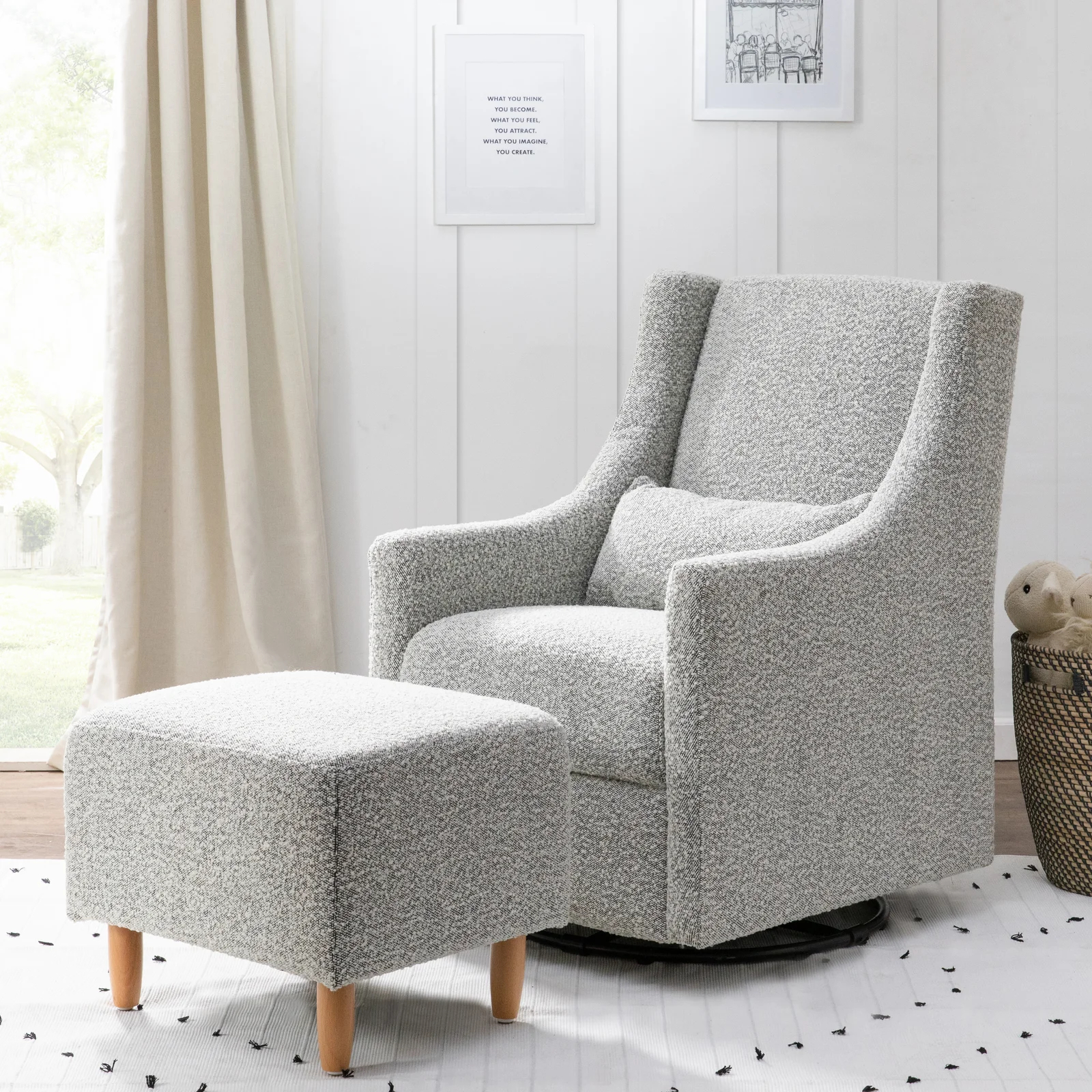 【Furniture】Toco Swivel Glider with Ottoman Set