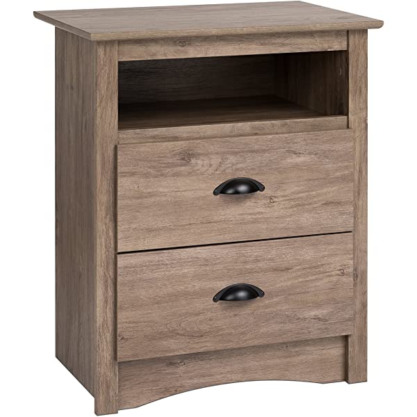 Prepac Fremont 2 Drawer Nightstand with Open Shelf, Espresso, Tall Espresso Fremont Nightstand