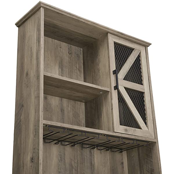 Home Source Bar Cabinet and Coffee Station (Charcoal)