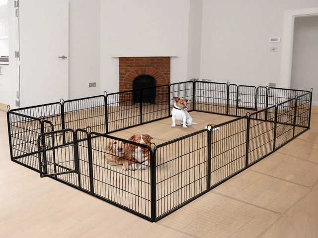 40 Dog Fence with Door, 168 Panels Dog Playpen for Outside Large Dogs, Portable Pet Playpen