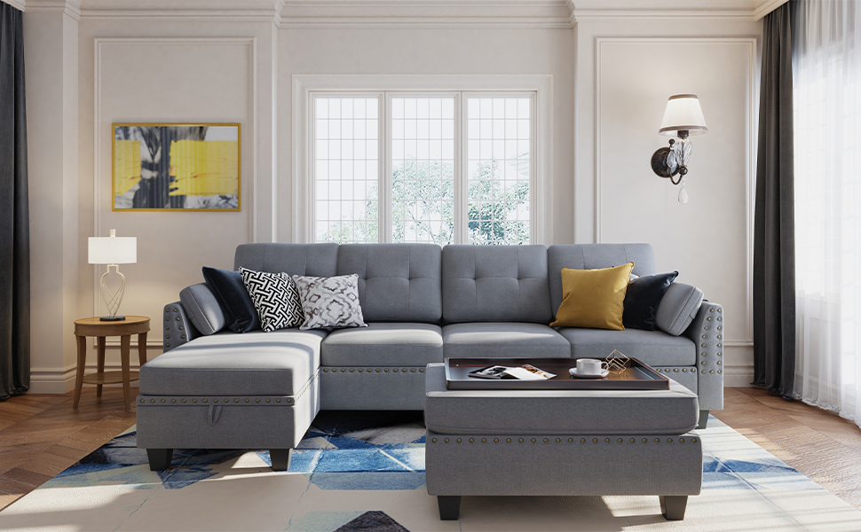 grey sectional set