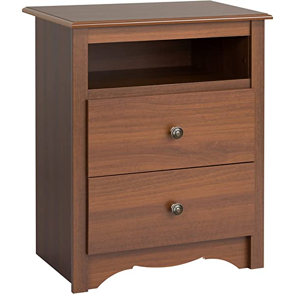 Prepac Fremont 2 Drawer Nightstand with Open Shelf, Espresso, Tall Espresso Fremont Nightstand