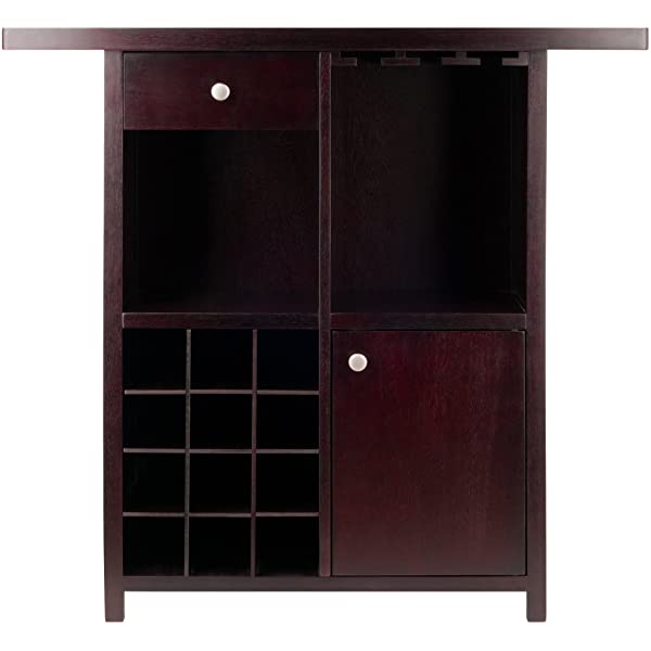 Winsome Macon Bar Wine Cabinet, Espresso