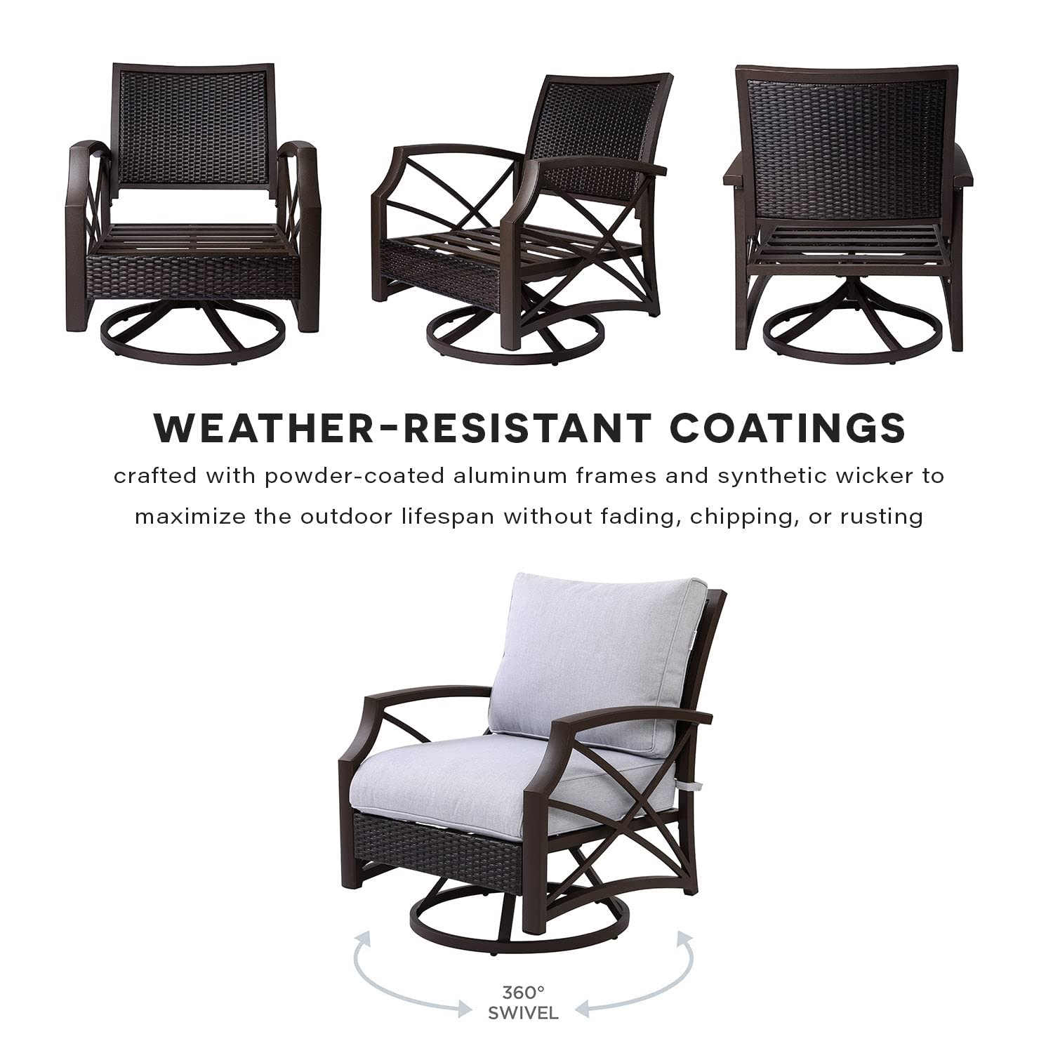 【Furniture】Kinger Home Propane Brazier Table 5-Piece Set, Suitable for Outdoor Patios