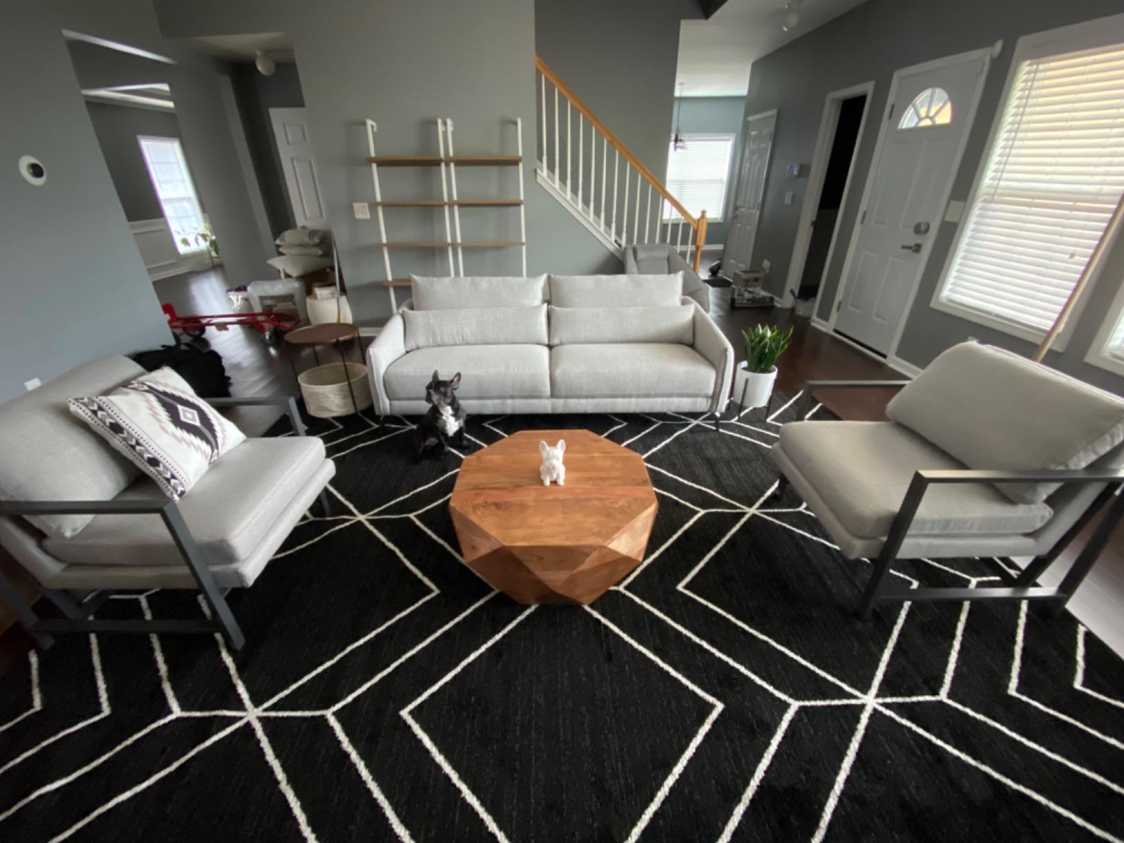 【Furniture】Diamond Shape Acacia Wood Coffee Table with Smooth Top, Dark Brown