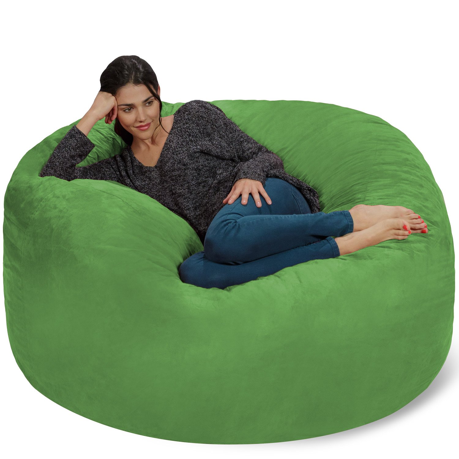【Furniture】Giant 5' Memory Foam Furniture Bean Bag - Big Sofa with Soft Micro Fiber Cover
