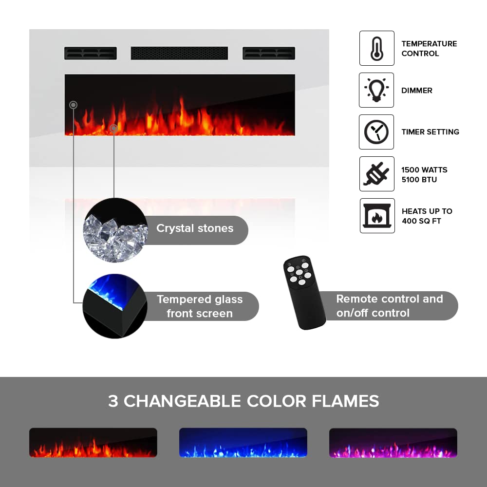 【Furniture】Meble Furniture Odessa WH-EF Fireplace Sideboard