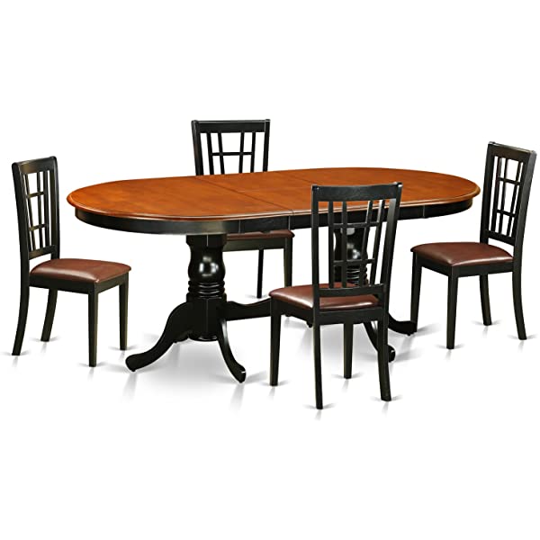 5 PC Dining room set-Dining Table with 4 Wooden Dining Chairs PLNI5-BCH-C