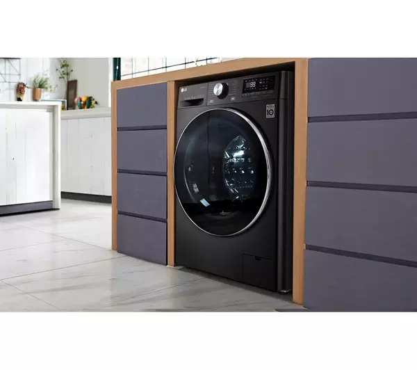 LG TurboWash 360 with AI DD V9 F4V909BTSE WiFi-enabled 9 kg 1400 Spin Washing Machine - Black