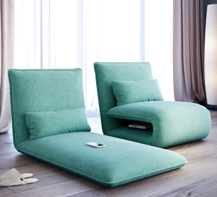 Lazy sofa tatami bedroom single bed folding floor sleeping mat balcony bay window back recliner floor sofa