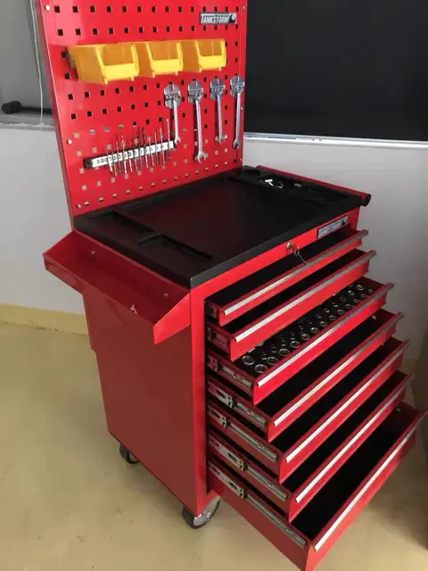 Heavy duty 61 wide 10 drawer, 1 deep 1 door toolbox mobile workbench