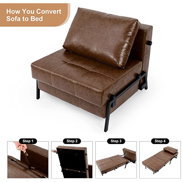 Vonanda Sofa Bed, Folding Velvet Sleeper Sofa, Modern Sleeper Chair Bed with Hidden Legs and Sturdy Frame for Small Living Space, Velvet Hunter Green