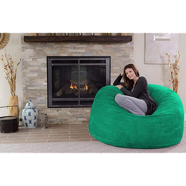 Chill Sack Bean Bag Chair: Giant 5' Memory Foam Furniture Bean Bag - Big Sofa with Soft Micro Fiber Cover - Navy Microsuede - Navy