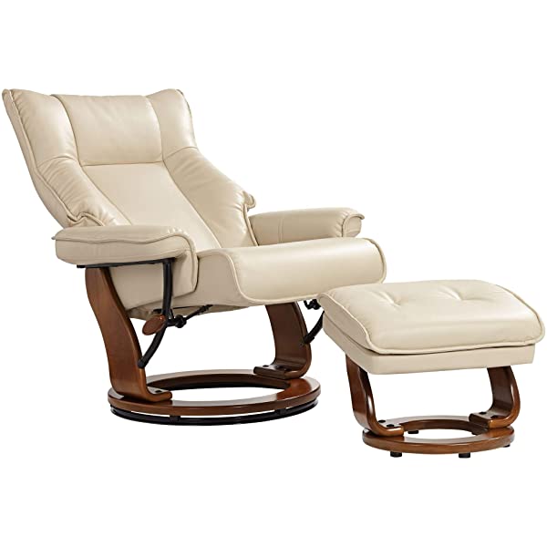 Newport Taupe Swivel Recliner and Slanted Ottoman
