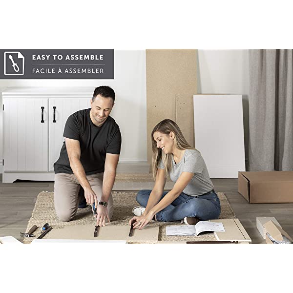 South Shore Trinity 1-Drawer Nightstand, Gray Oak with Cut-Out Handles