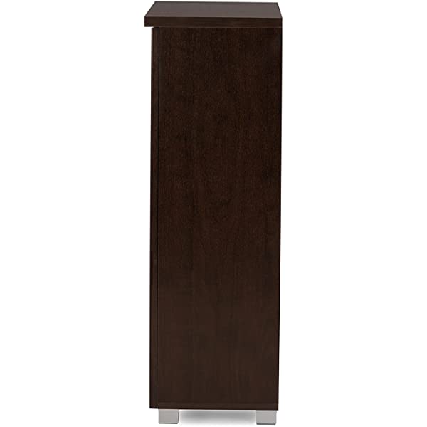 Wholesale Interiors Baxton Studio Adalwin Modern and Contemporary 2-Door Dark Brown Wooden Entryway Shoes Storage Cabinet