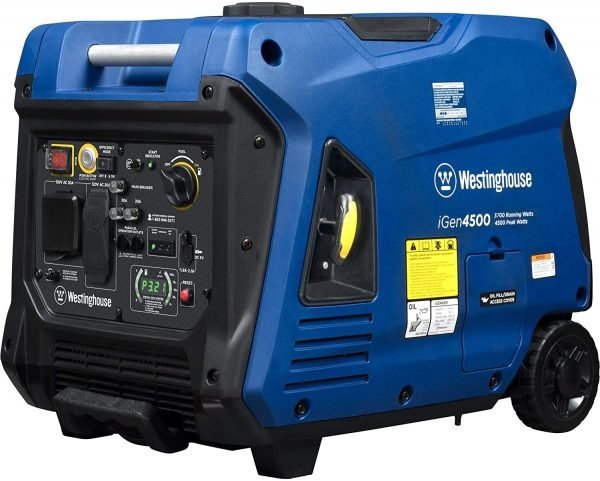 Westinghouse iGen4500 Super Quiet Portable Inverter Generator 3700 Rated & 4500 Peak Watts, Gas