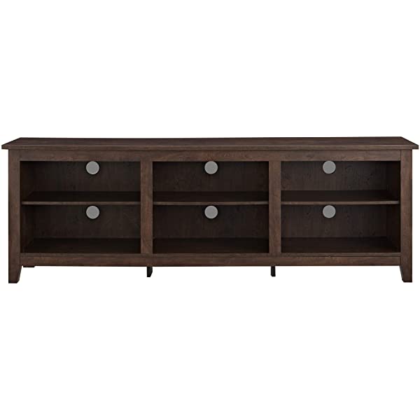 Walker Edison Wren Classic 4 Cubby TV Stand for TVs up to 65 Inches, 58 Inch, Black Black 58 InchTV Stand