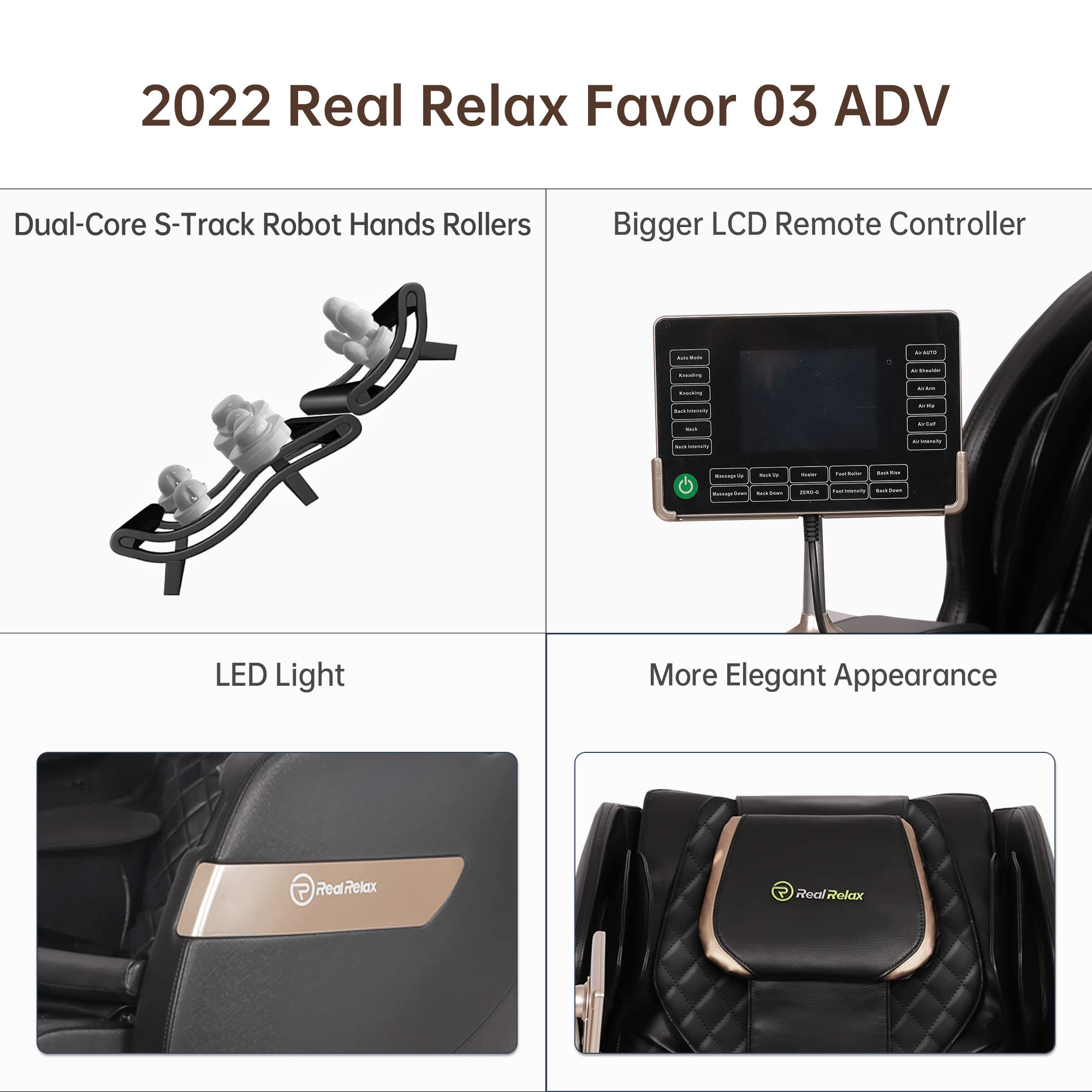 【Furniture】Real Relax 2022 Massage Chair of Dual-core S Track, Recliner of Full Body Massage Zero Gravity