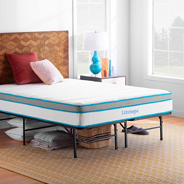 Linenspa 8 Inch Memory Foam and Innerspring Hybrid Medium-Firm Mattress -Full Mattress Full 8 Inch Mattress Only