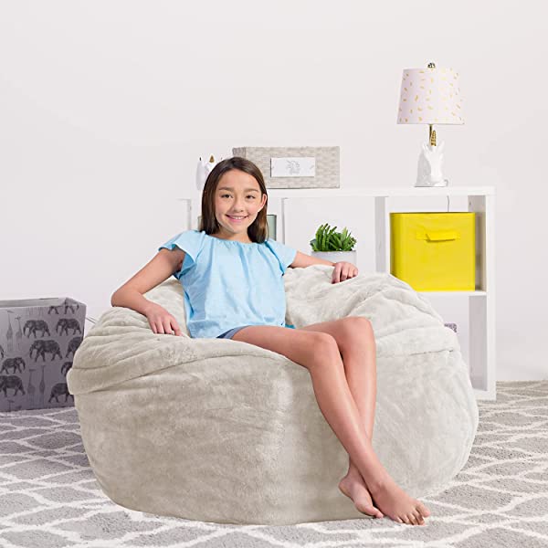 Chill Sack Bean Bag Chair: Giant 5' Memory Foam Furniture Bean Bag - Big Sofa with Soft Micro Fiber Cover - Navy Microsuede - Navy