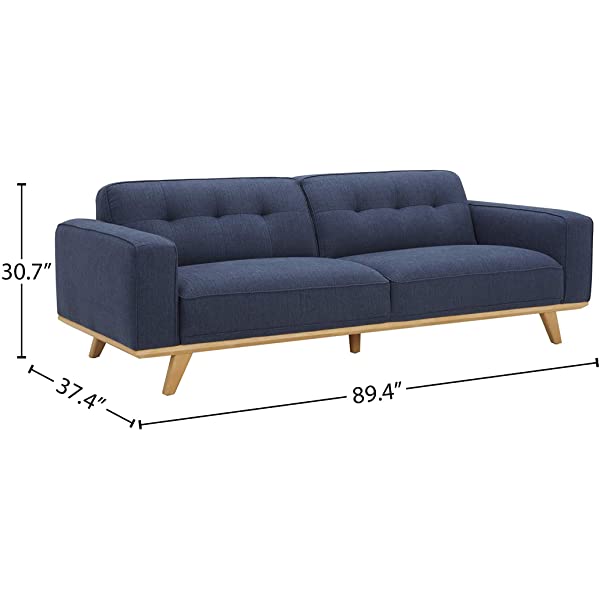 Amazon Brand – Rivet Bigelow Modern Oversized Leather Accent Chair with Wood Base, 44.1