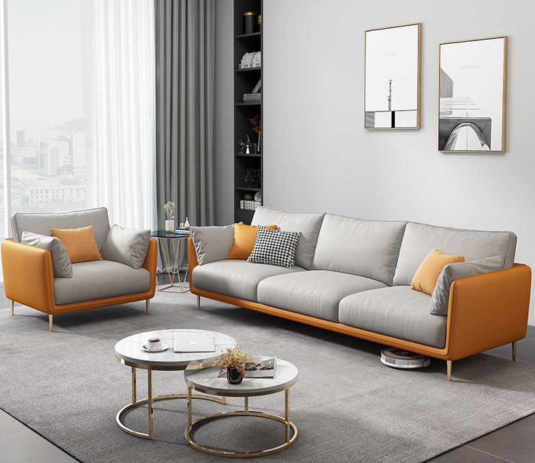 Light luxury technology cloth three-seat sofa small apartment Nordic living room double latex simple modern disposable sofa