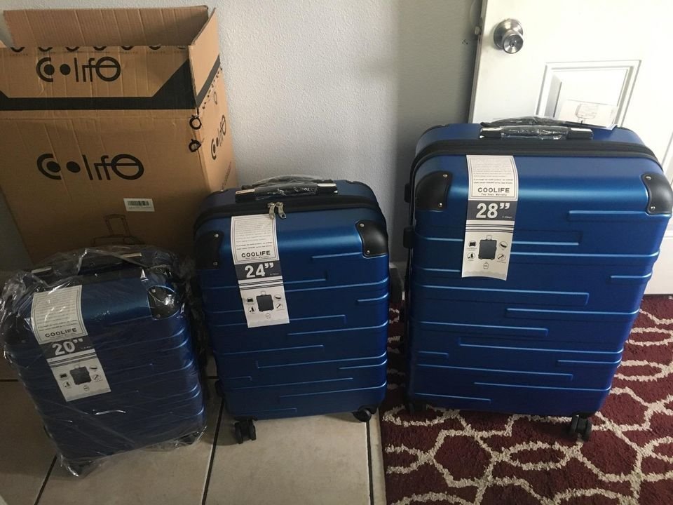 COOLIFE Luggage 3 Piece Set Suitcase Spinner Hardshell Lightweight TSA