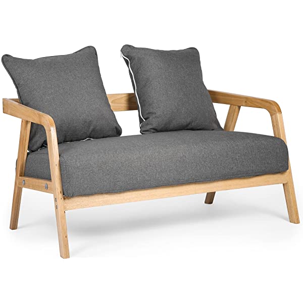 LUCKYERMORE 3-Seat Upholstered Grey Sofa Couch 60