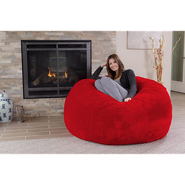 Chill Sack Bean Bag Chair: Giant 5' Memory Foam Furniture Bean Bag - Big Sofa with Soft Micro Fiber Cover - Navy Microsuede - Navy
