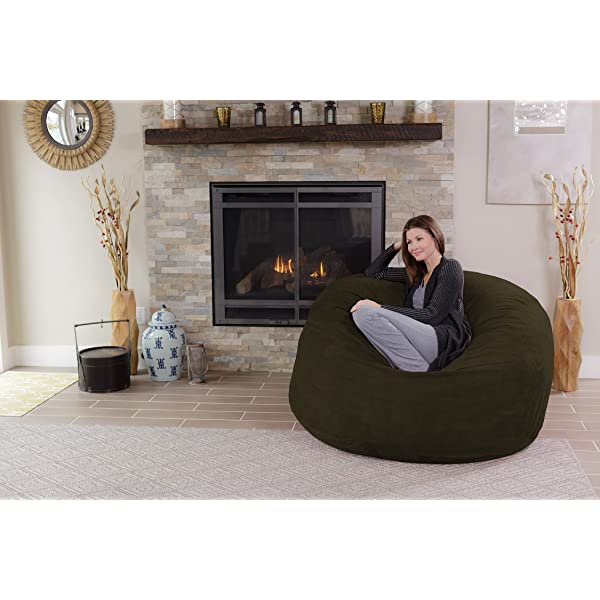 Chill Sack Bean Bag Chair: Giant 5' Memory Foam Furniture Bean Bag - Big Sofa with Soft Micro Fiber Cover - Navy Microsuede - Navy