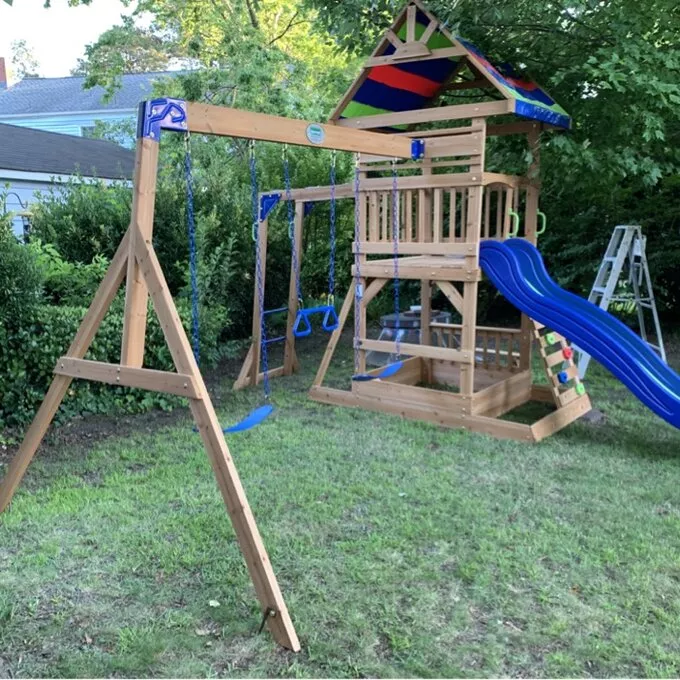 BEACH FRONT WOODEN SWING SET