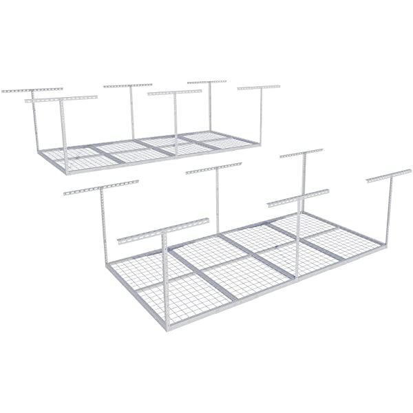 FLEXIMOUNTS 4x8 Overhead Garage Storage Rack Adjustable Ceiling Garage Rack Heavy Duty, 96