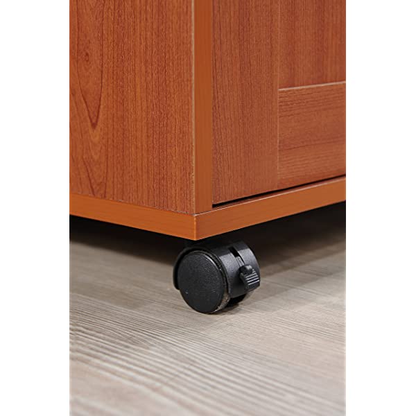 Hodedah Kitchen Island with Spice Rack, Towel Rack & Drawer, Black with Beech Top Black-beech
