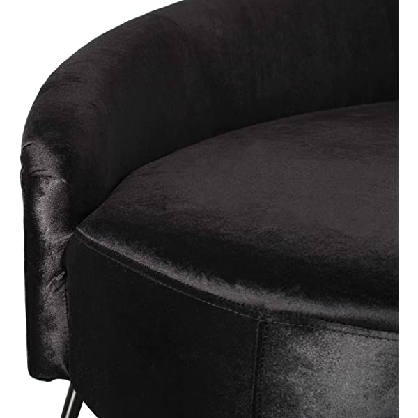 Safavieh Couture Home Evangeline Modern Glam Champagne Velvet and Black Parisian Sofa Champagne/Black