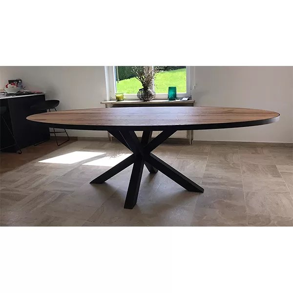 【Furniture】Oval Dining Table and Metal Belt (240×120)
