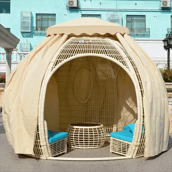 OUTDOOR TERRACE RATTAN AWNING TENT GAZEBO