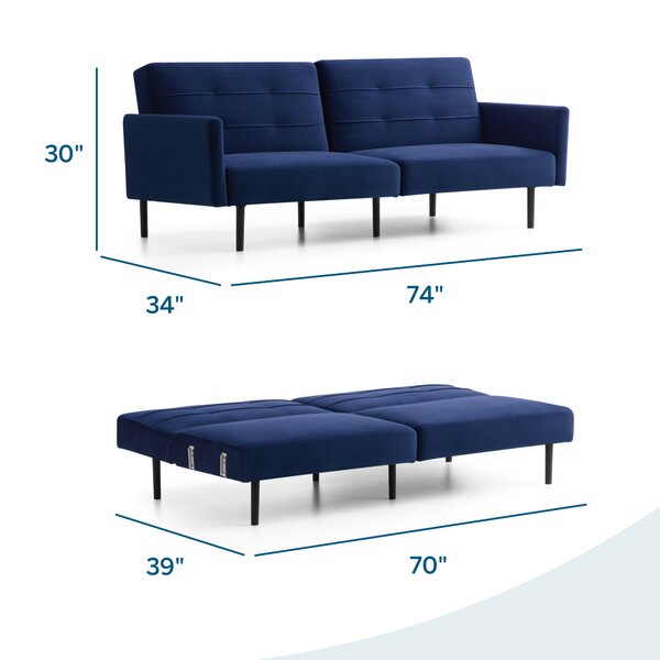 Lucid Comfort 74'' Square Arm Sleeper