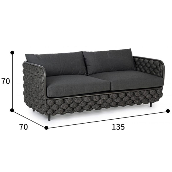 Outdoor sofa courtyard sun protection leisure garden villa rope woven tea table