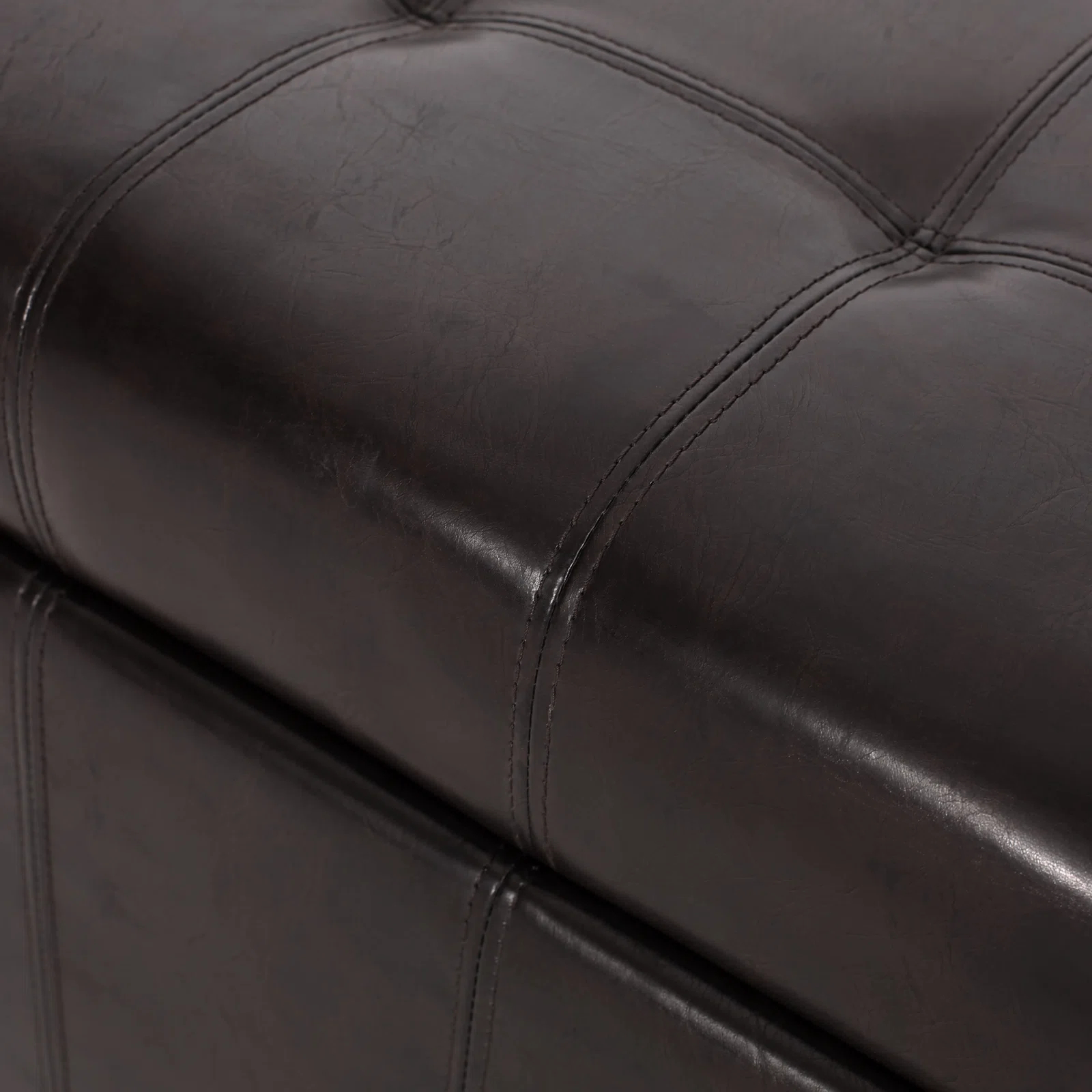 【Furniture】Francisville Vegan Leather Ottoman