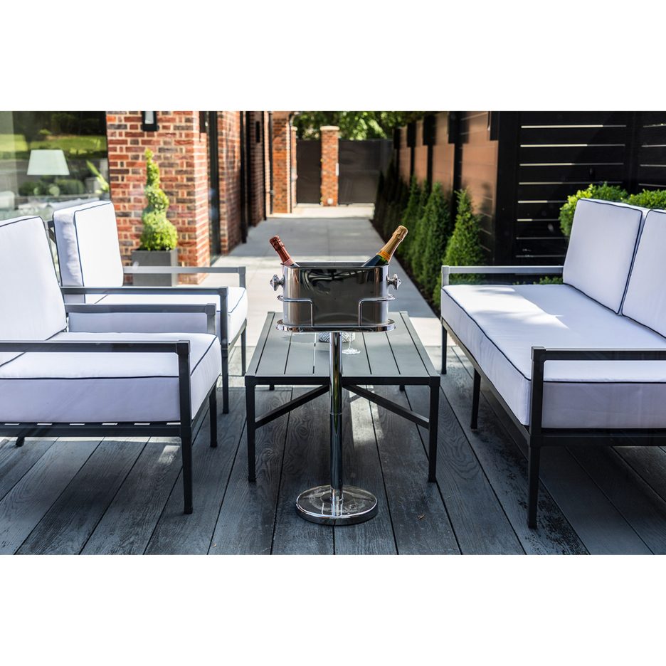 Garden furniture in aluminium, 4 pieces in Anthracite Grey – Knot Sofa Set