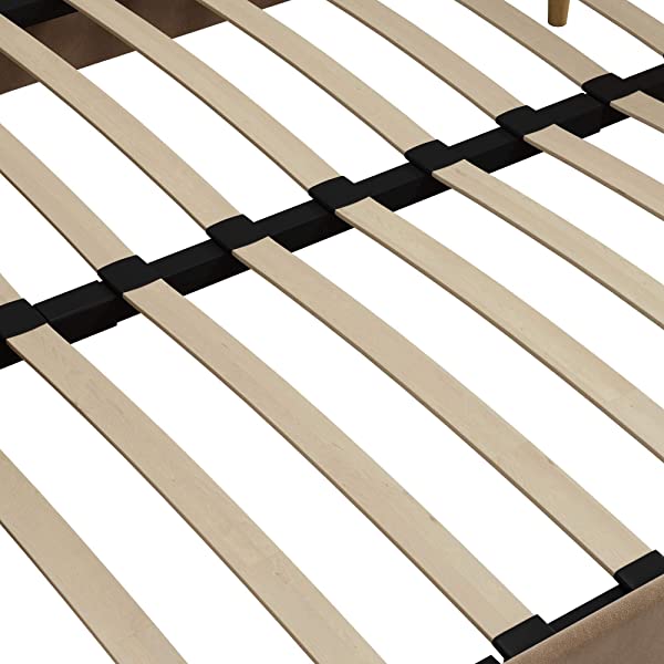 DHP Franklin Mid Century Upholstered Daybed, Sofa Bed, Twin Size Frame, Tan Linen Linen Twin Tan