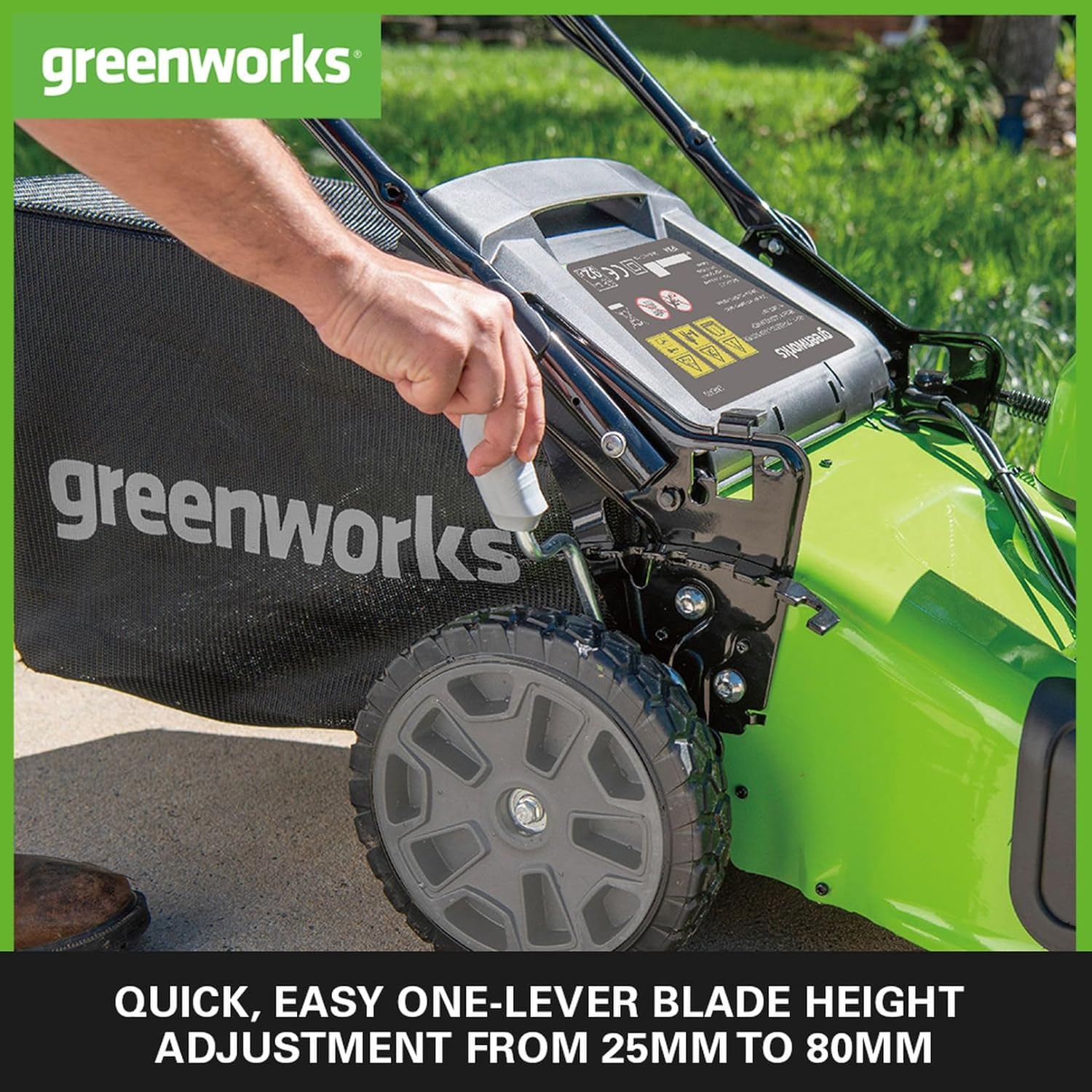 Greenworks 48V (2x24V) Self Propelled Cordless Lawnmower for Large Lawns up to 480m2, 46cm Cutting Width, 55LBag PLUS Two 4Ah Batteries and Twin Charger, 3 Year Guarantee
