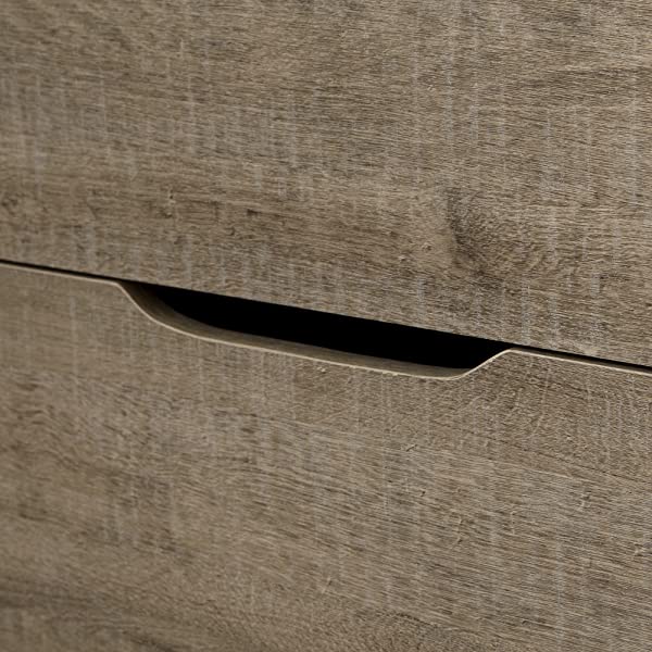 South Shore Trinity 1-Drawer Nightstand, Gray Oak with Cut-Out Handles