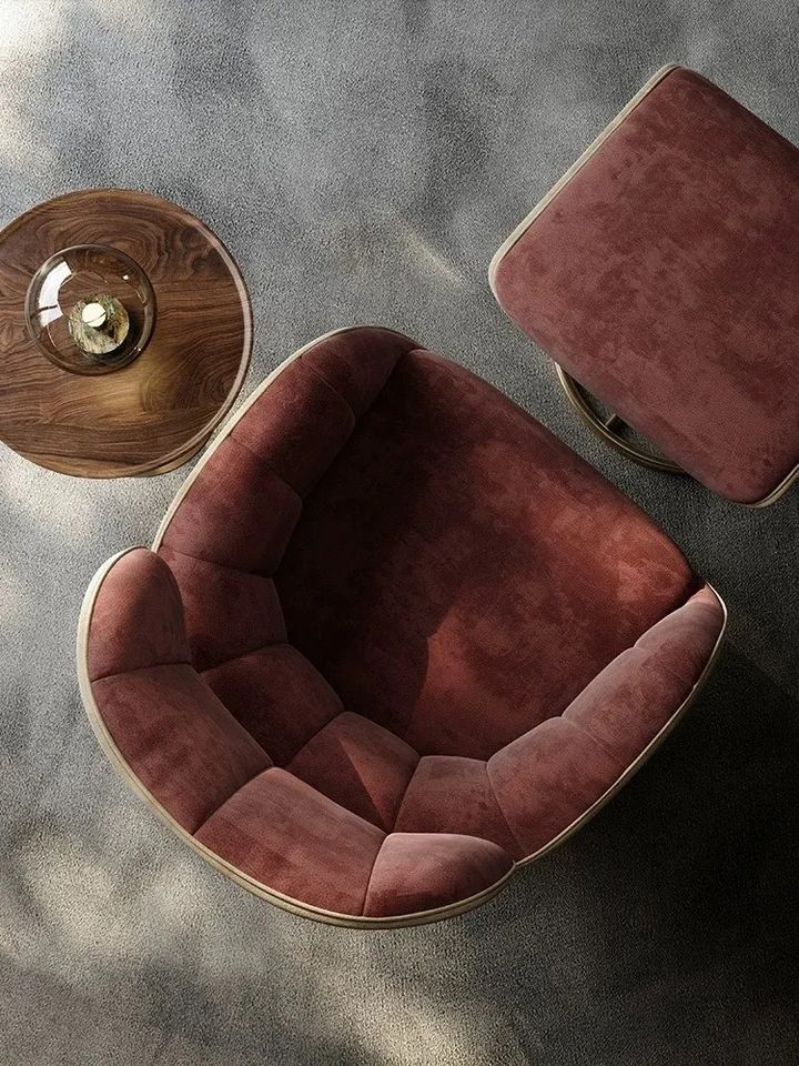 VISN Italian leisure chair living room home designer style light luxury leather single.