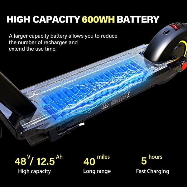 ESKUTE Electric Kick Scooter Commuting Electric Scooter Longe Range, Upgraded Motor Power, Foldable Commuter for Adults All-season, commuting, long range