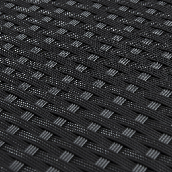 Cote Garden Sofa Set - LED Cantilever Parasol - 4 Seater - Black Rattan